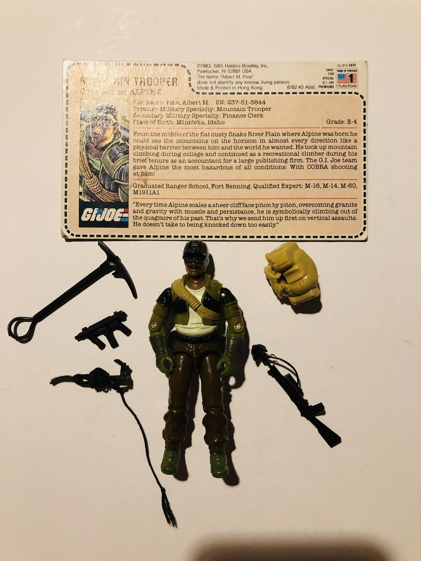 GIJoe Alpine action figure Complete with card