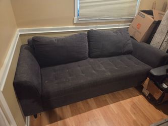 Dark Gray Fabric Two-Seat Sofa