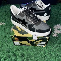 Bape Sta Patent Grey Black 