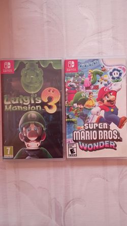 Luigi's mansion 3 and super Mario Bros. Wonder both brand new never used