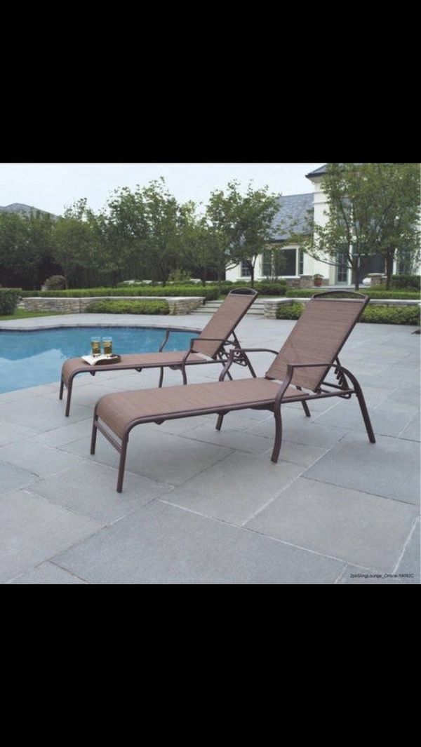 Mainstays Sand Dune Outdoor Chaise Lounges for Patio, Tan ...