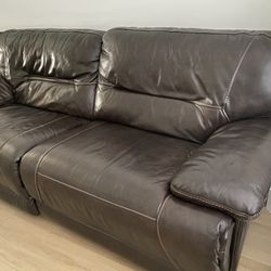 Power reclining Leather Sofa