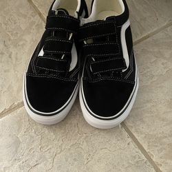 Black and white Velcro vans