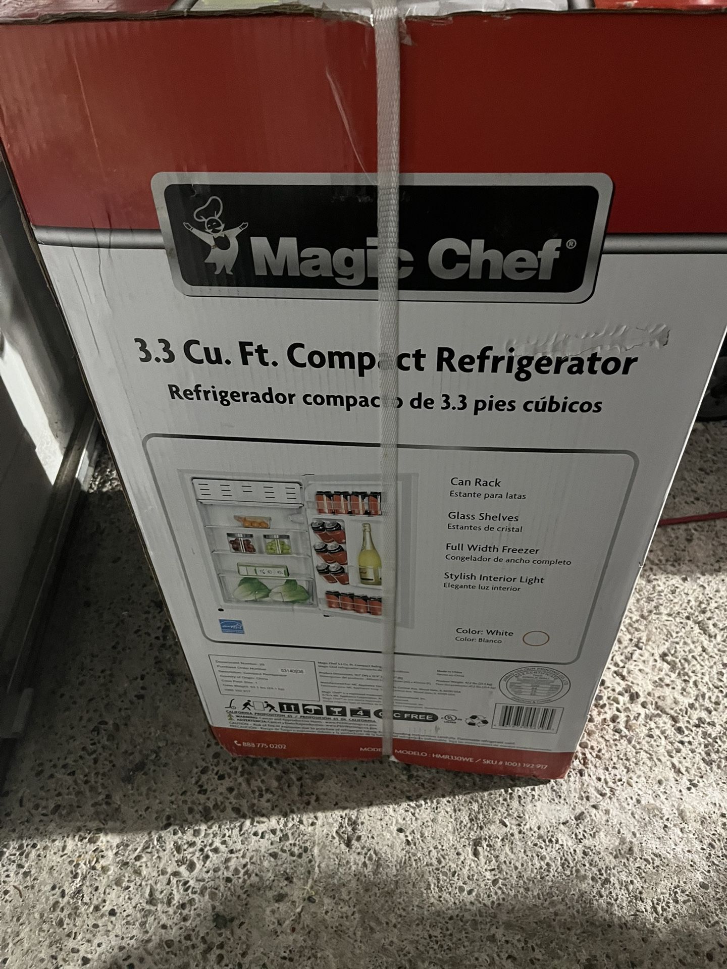 NEW Magic Chef 3.3cu Ft Mini Fridge
