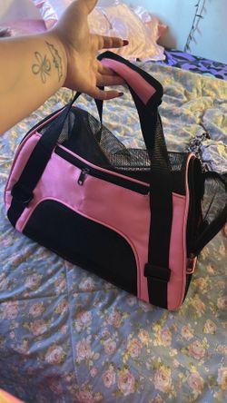Pink pet carrier