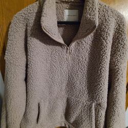 American Eagle Sherpa cropped quarter zip size m
