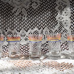 Vintage Rainbow Shot Glasses Set Of 5