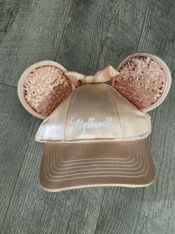 Minnie Mouse Rose Gold Bling Ears Adjustable Hat