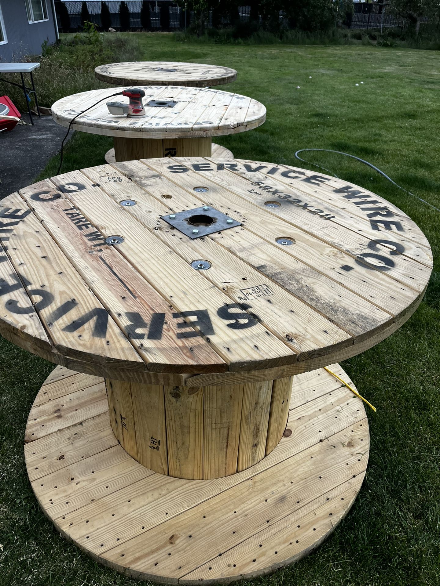Natural Wire Spool Tables - Large