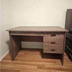 Home Office Desk, 3 Drawer, Distressed Grey 