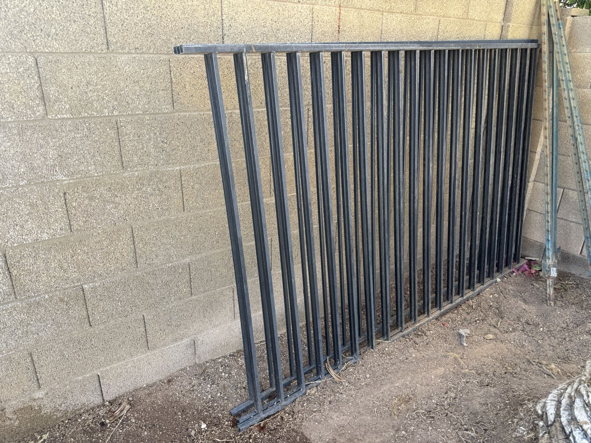 3 Black Steel Fence Panels