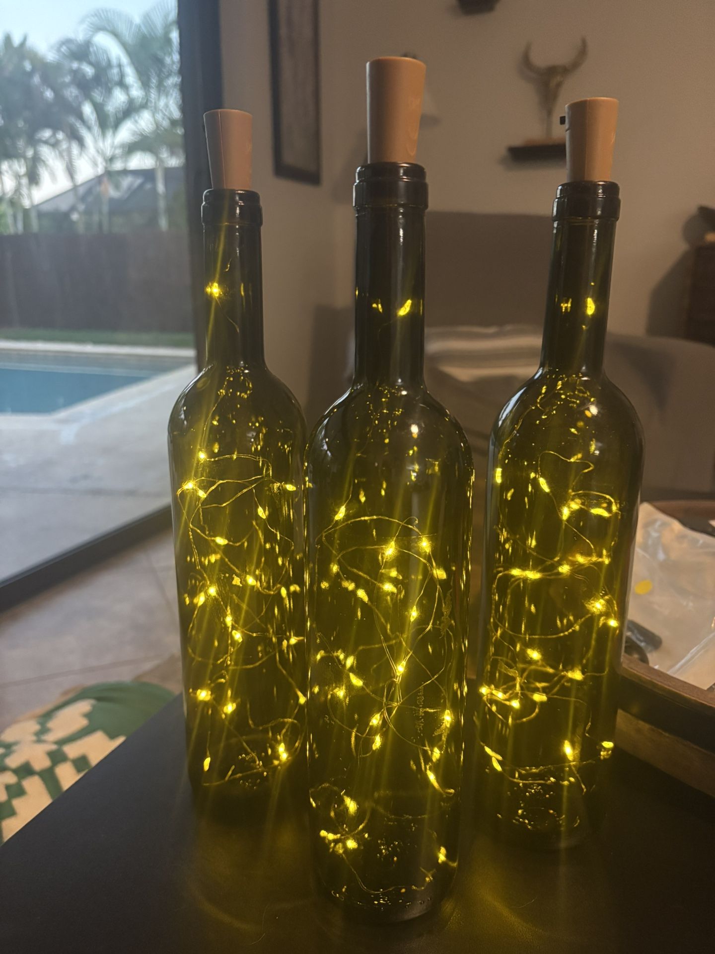36 Wine Bottles With Fairy Lights