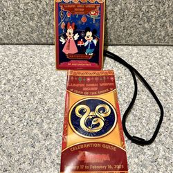 DISNEYLAND 2025 LUNAR NEW YEAR MICKEY AND MINNIE MOUSE LANYARD SIP SAVOR PASS