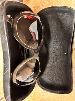 Chanel gray tortoise shell sunglasses