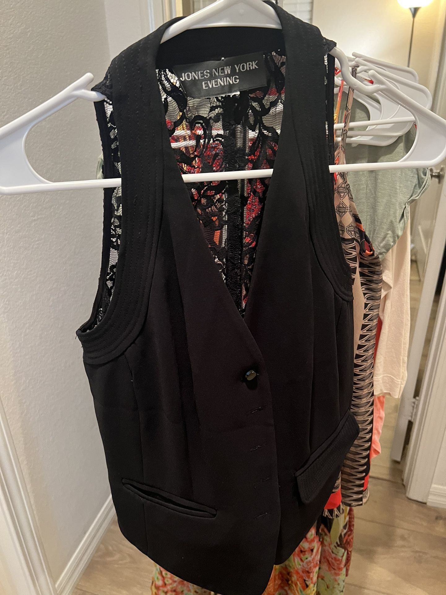 Black Vest With Lace Back