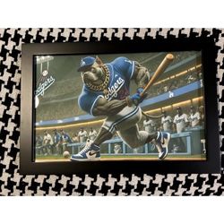 Dodgers Baseball Unique Wall Art Print Frame Decor Gift Pitbull Dog
