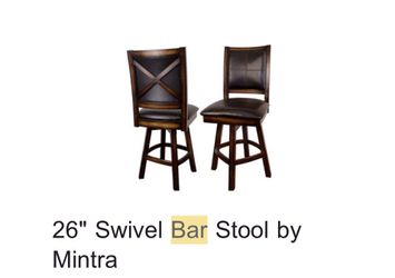 Two 26” Swivel Bar Stools 