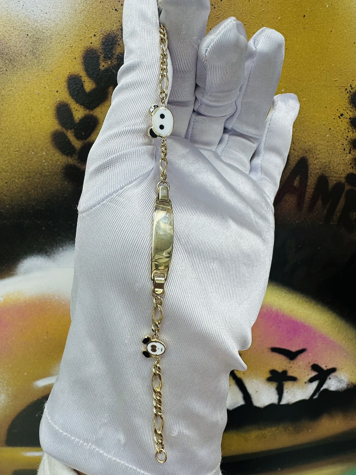 14k Baby ID Bracelet With Mickey