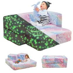 Kids Couch for Playroom, Glow in The Dark Toddler Modular Couch, Convertible Baby Play Foam and Floor Cushion, Kids Play Sofa Couch for Nurs