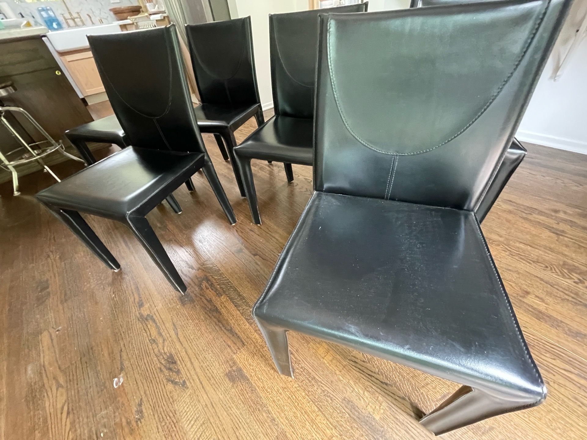 Set of 6 post modern Italian dining chairs