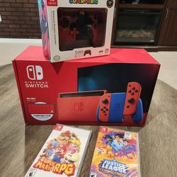 Nintendo Switch Red And Blue Super Mario Special Edition Bundle (Brand New)