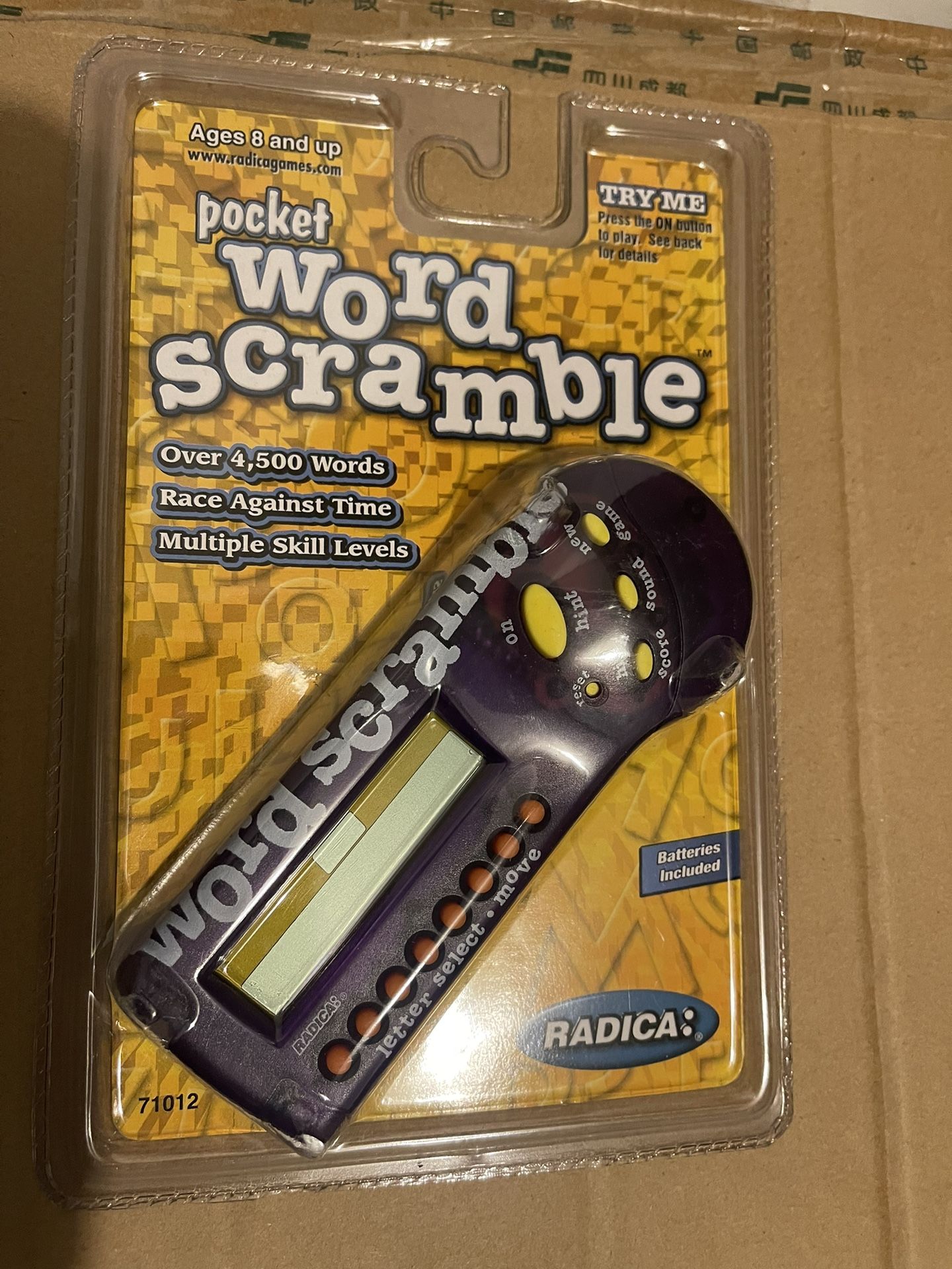 Radica Pocket Electronic Word Scramble Game Fun Play On Words Handheld NEW