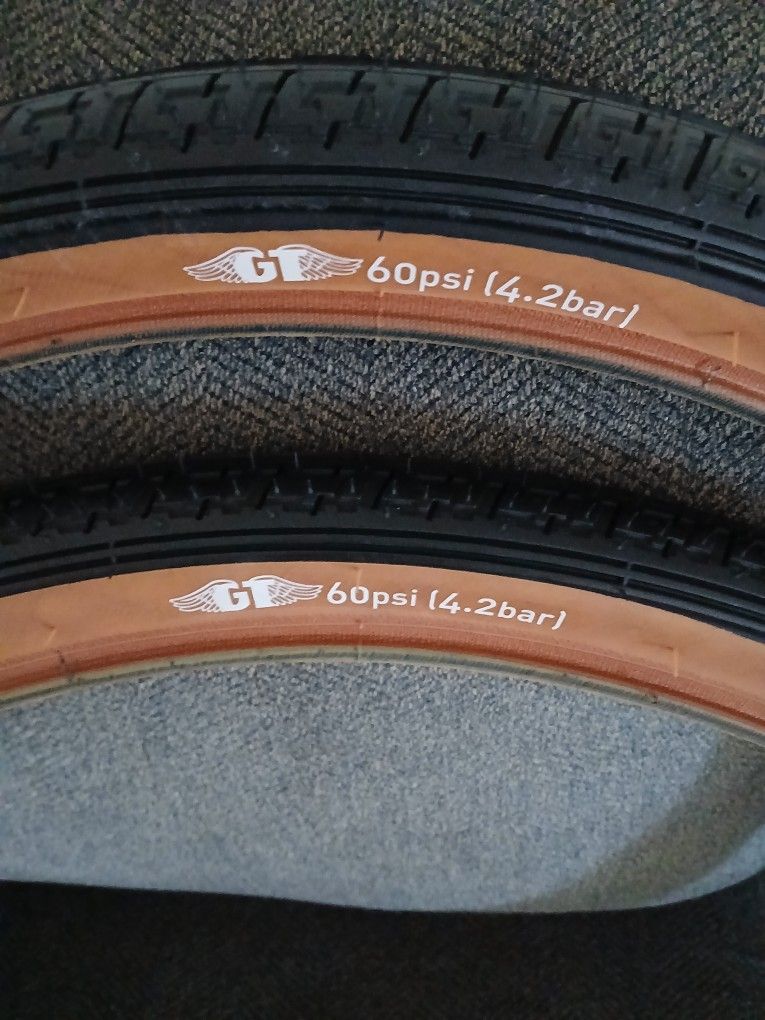 GT bikes 26" x 2.2 Tan wall Bmx Tires (New)