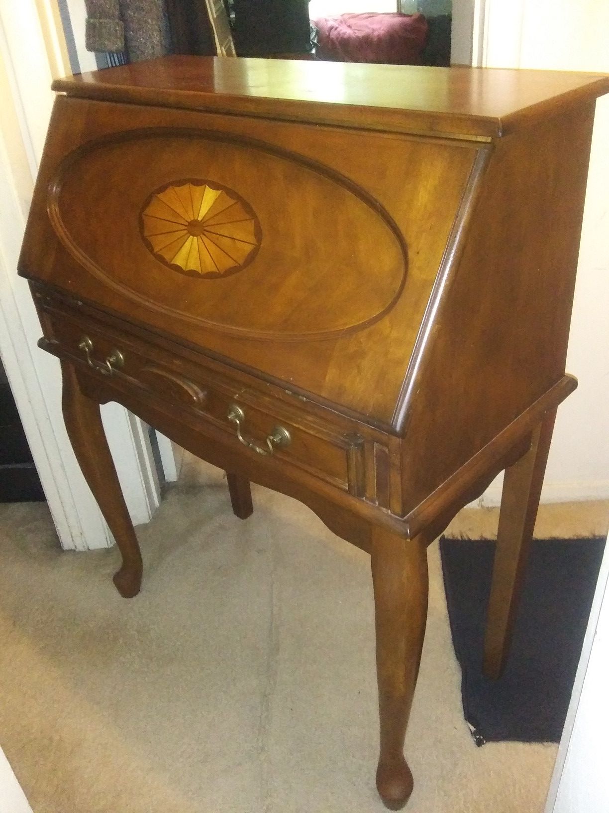 ANTIQUE DROP SECRETARY DESK