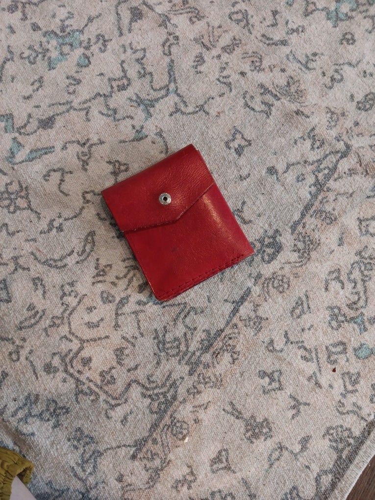 Small Red Leather Wallet