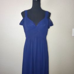 New With Tags Iefiel Women's Dark Blue Long Dress Short Sleeves Size: 10