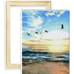 New Acrylic 16“ X 20” Paint By Number With Frame For Beginners 