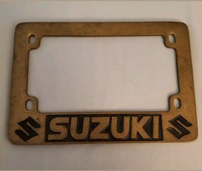 Vintage Suzuki Brass Cycle Plate Holder 1981