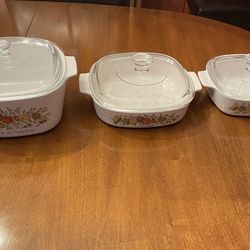 Rare Vintage Corning Ware L’E CHALOTE SPICE OF LI FE PYREX DISHES 