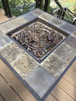 Propane gas fire pit table — 30x30, tile top