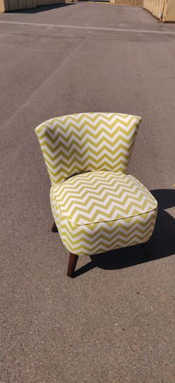 Green and White Accent Chair
