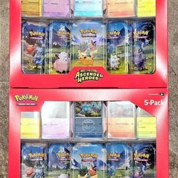 2 X (two) Pokémon TCG Mega Evolution Ascended Heroes Mini Tin 5-Pack Costco Exclusive