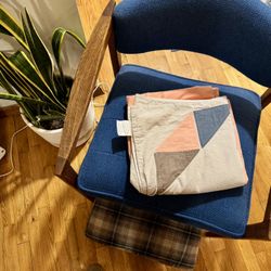 Land Of Nod Crib Skirt, (2) Diaper Holders, & Changing Table  Runner