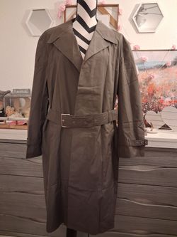 Vintage Austrian Olive Green Belted Trench Coat