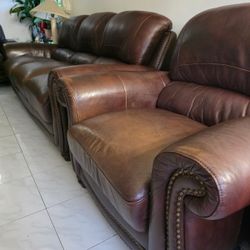 3 PC Genuine Leather Sofas