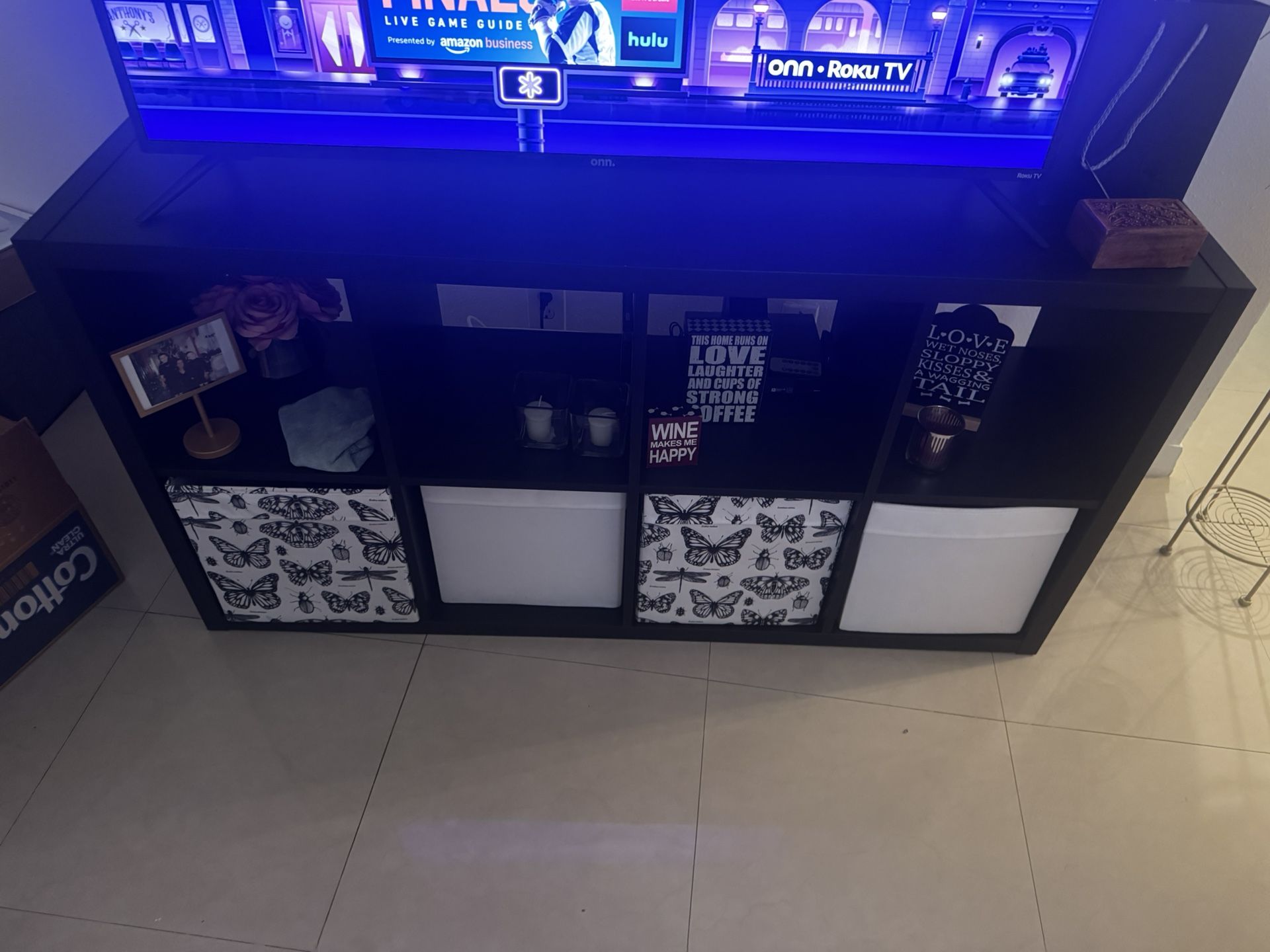 Tv stand With Fabric Slots
