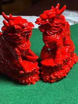 4” Red Cinnabar Feng Shui Traditional Sculpture