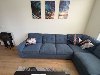 Blue sectional couch