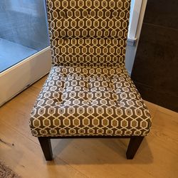Pair of Boston Interiors Tufted Accent Chairs – Geometric Pattern