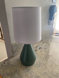 Modern Green Lamp with White Shade