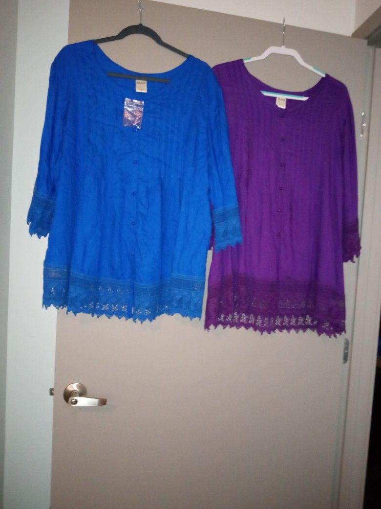 New/Almost New Blair Tunic Tops Shirts. Size XL
