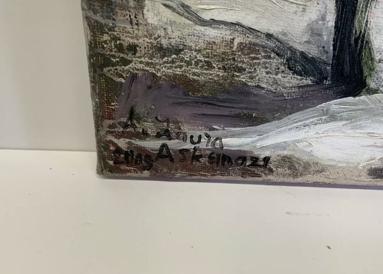 Original Oil Painting Armenian Artist A. Laura Winter Landscape Ashkenaz 11x14”