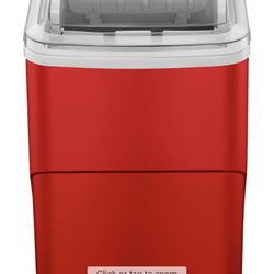 Insignia™ - 26 Lb. Portable Icemaker with Auto Shut-Off - Red