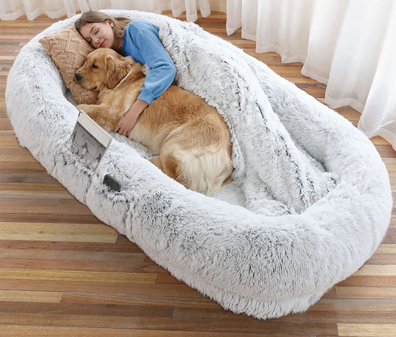 Plush Donut Orthopedic Human Sized Dog Bed 