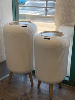Automatic Sensor Trash Can with Wood Legs
