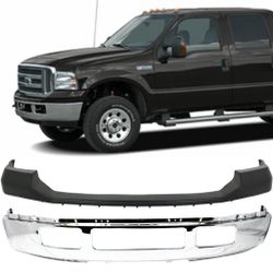 Ford F250 F350 Front Bumper Chrome And Upper Black Plastic 2005 to 2007
